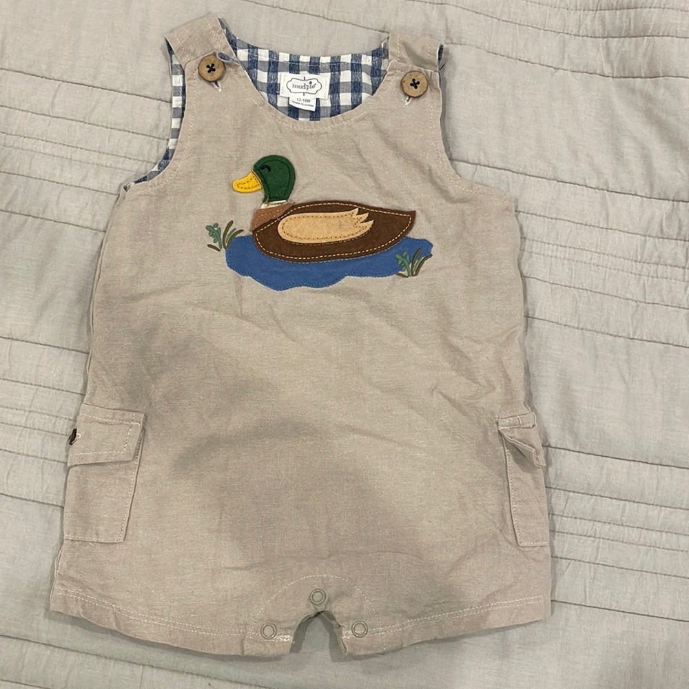 Mud pie shortall 12-18 months